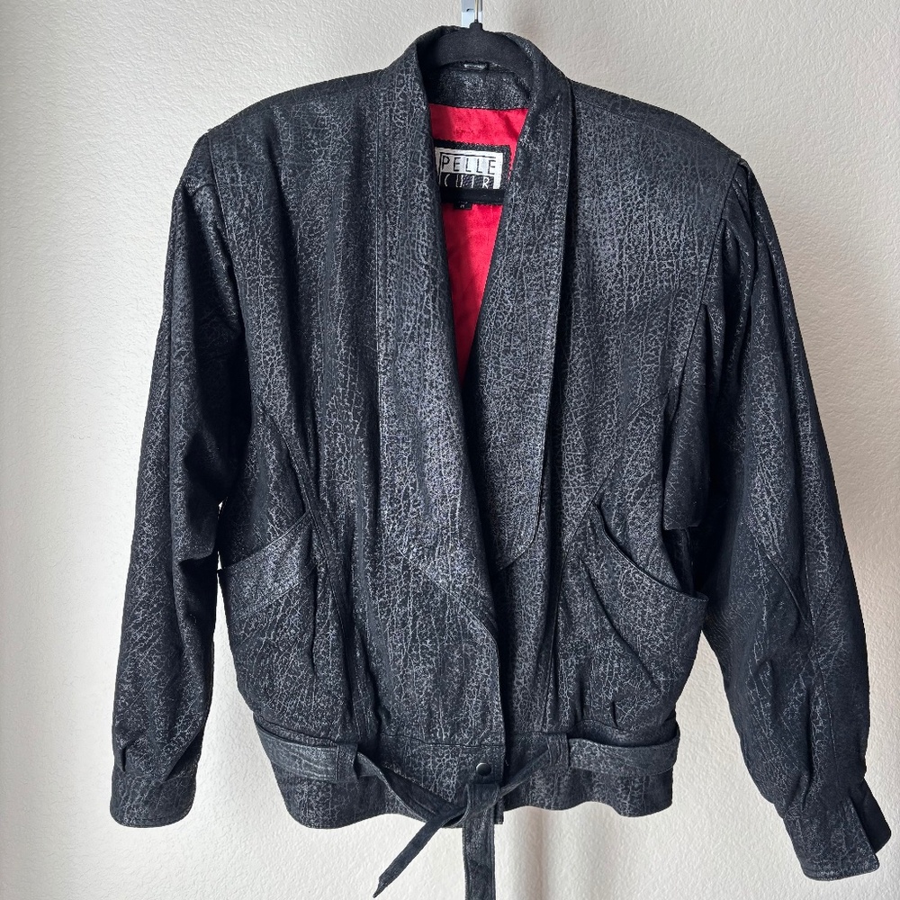 PELLE CUIRE Vintage Women's Genuine Leather Bomber Jacket